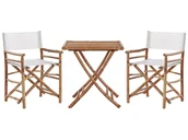 Meble ogrodowe - Zestaw mebli balkonowych bambusowy jasne drewno z białym MOLISE/SPELLO - miniaturka - grafika 1