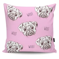 Poduszki dekoracyjne - MIA home, Poduszka dekoracyjna Pugs Attack pink - miniaturka - grafika 1
