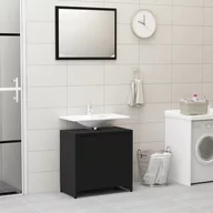 Meble łazienkowe - vidaXL vidaXL Zestaw mebli łazienkowych, czarny, płyta wiórowa 8720286015995 - miniaturka - grafika 1