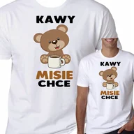 Koszulki męskie - T-Shirt Koszulka Kawy Misie Chcę Śmieszne Xl 1023 - miniaturka - grafika 1