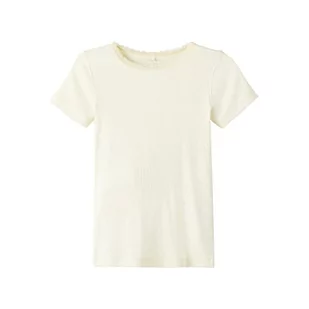 NAME IT Koszulka dziewczęca Nkfkab Ss Slim Top Noos, Lemon Icing, 134/140 cm - Koszulki dla dziewczynek - miniaturka - grafika 1