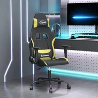 Fotele gamingowe - Lumarko Fotel gamingowy czarno-jasnozielony tkanina - miniaturka - grafika 1