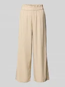 Spodnie damskie - Kuloty o luźnym kroju z mieszanki wiskozy i lnu model ‘SOLVI-CARO’ - miniaturka - grafika 1