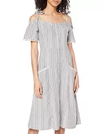 Sukienki - Koton Damska letnia sukienka z dekoltem w łódkę, sukienka na imprezę, Szary szary 02y, 38 PL - miniaturka - grafika 1