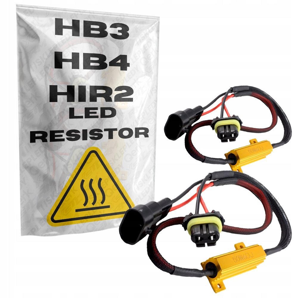 2X Rezystor Led Hb3 Hb4 Hir2 50W 6Ohm Wtyczka Gniazdo Can Dekoder Filtr Led
