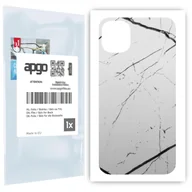 Szkła hartowane na telefon - Folia naklejka skórka strukturalna na TYŁ do Apple iPhone 11 - Marmur Biały - apgo SKINS - miniaturka - grafika 1