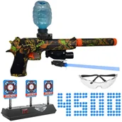Zabawki militarne - Pistolet na kulki żelowe automatyczny Glock DesertEagle X506C dinozaury + tarcza elektroniczna + 4500 kulek - miniaturka - grafika 1