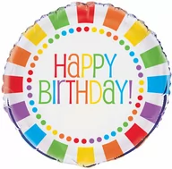 Urodziny dziecka - Balon foliowy urodzinowy Happy Birthday - 47 cm - miniaturka - grafika 1