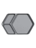 Sztućce dla dzieci - Kindsgut Talerz w kolorze szarym - 25 x 16 x 3,6 cm - miniaturka - grafika 1