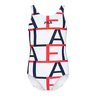 Fila Damski kostium kąpielowy Siena AOP jednoczęściowy, Jasne białe proste logo Aop, S - Stroje kąpielowe - miniaturka - grafika 1