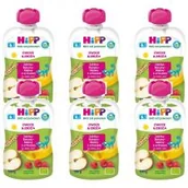 Desery dla dzieci - Hipp Mus owocowy Jabłka-Banany-Maliny z orkiszem po 6. miesiącu zestaw 6 x 100 g Bio - miniaturka - grafika 1
