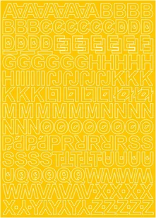 Litery samoprzylepne 3cm żółte mat arkusz 225 znaków - Zestawy piśmiennicze - miniaturka - grafika 1