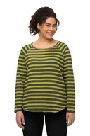 Koszulki i topy damskie - Ulla Popken Damska koszulka w paski, klasyczna koszulka, asfaltowy, 58/60 - miniaturka - grafika 1