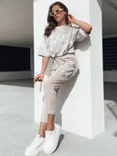 Dresy damskie - Komplet damski BIRWEKI beżowy Dstreet AY1048-L - miniaturka - grafika 1