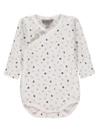 Body dla niemowląt - Niemowlęce body kopertowe z długim rękawem białe Kanz r.68 - miniaturka - grafika 1