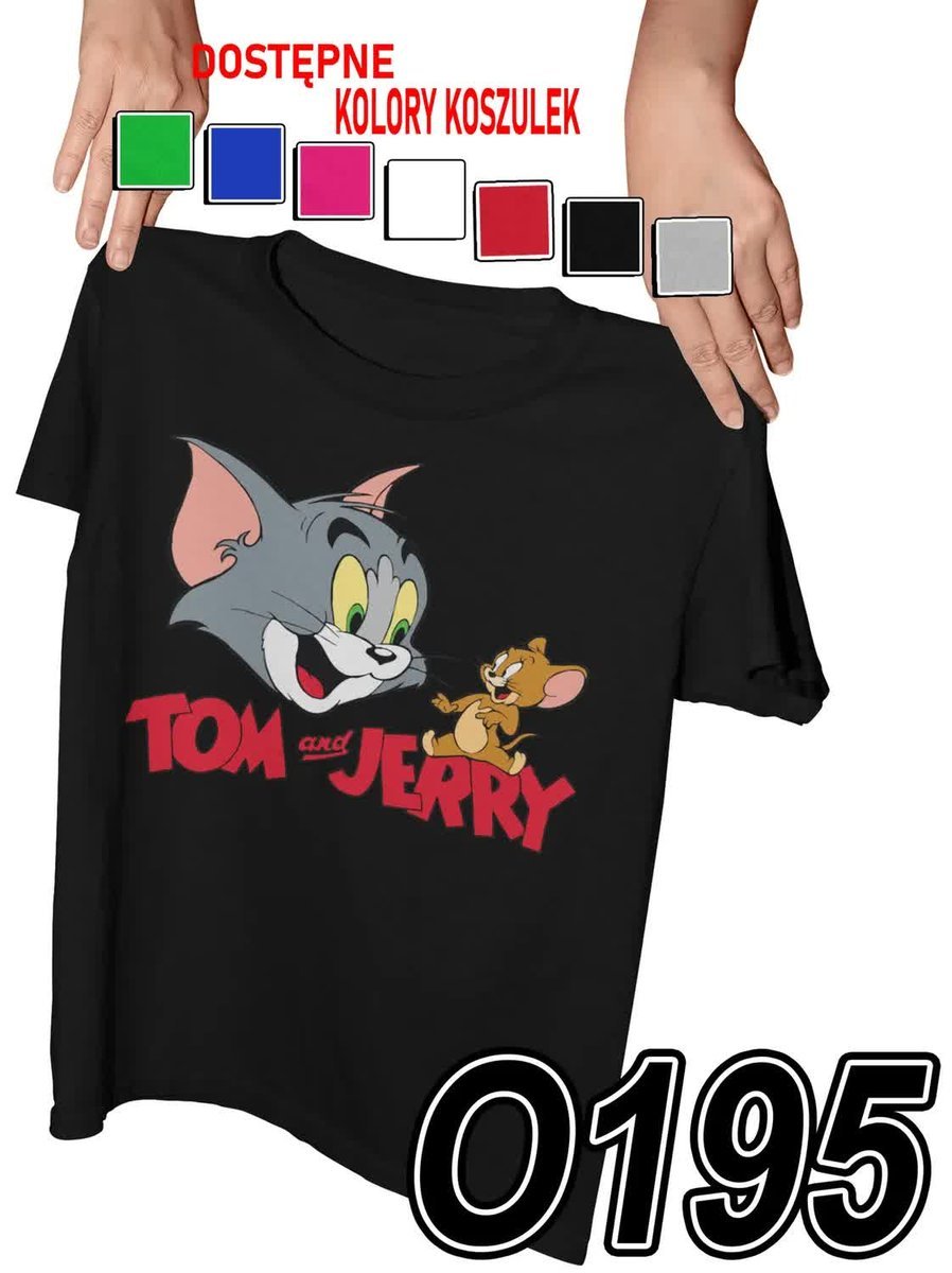 Koszulka Dziecięca Z Nadrukiem Tom & Jerry Bajki Kreskówki - L 146-152