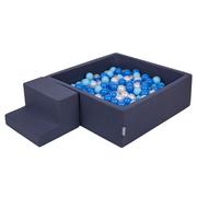 Suche baseny - KiddyMoon Piankowy plac zabaw PPZP-KW30D-122 z piłeczkami granatowy: babyblue-niebieski-perła basen 200/schodek - miniaturka - grafika 1