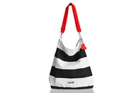 Torebki damskie - Marynarski worek w pasy z blaszką/ torba plażowa - miniaturka - grafika 1