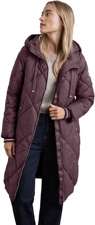 STREET ONE KURTKA DAMSKA BORDOWA PIKOWANA Z KAPTUREM DO KOLAN 42 6BA
