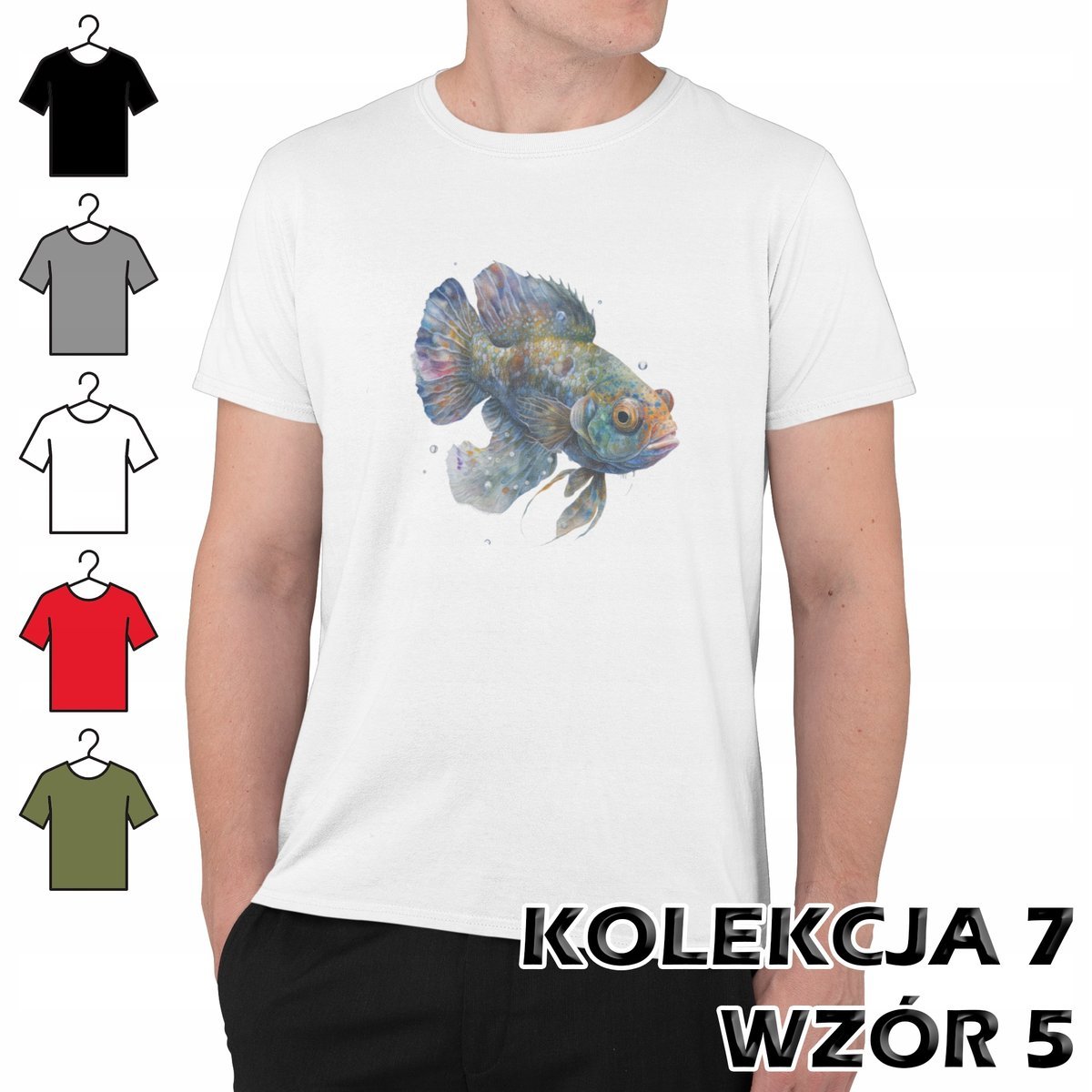 T-SHIRT KOSZULKA MĘSKA MORSKIE ZWIERZĘTA ROZGWIAZDA BŁAZENEK NEMO RYBA XS