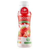 Kefiry, jogurty, maślanki - Carrefour Classic Jogurt do picia truskawkowy 350 g - miniaturka - grafika 1