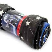 Koce i narzuty dla dzieci - Kocyk dziecięcy z miękkiego coralu PUSZYSTY KOC NASA czarny 130x170 - miniaturka - grafika 1