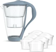 Dzbanki filtrujące - Szklany dzbanek Dafi CRYSTAL LED stalowy 6xUnimax - miniaturka - grafika 1