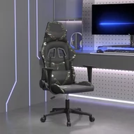 Fotele gamingowe - vidaXL Fotel gamingowy, czarny i moro, sztuczna skóra - miniaturka - grafika 1