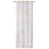 Firany - Firana z kółkami STORM 140 x 260 cm biały/złoty - miniaturka - grafika 1