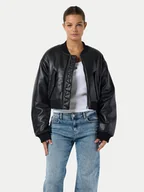 Kurtki damskie - Noisy May Kurtka z imitacji skóry Eileen 27032426 Czarny Relaxed Fit - miniaturka - grafika 1