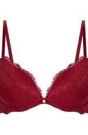 Biustonosze - Hunkemöller Wyściełany biustonosz push-up z fiszbinami Marine Czerwony - miniaturka - grafika 1