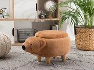 Taborety i hokery - Beliani Pufa tapicerowana ze schowkiem złoty brąz BEAR - miniaturka - grafika 1