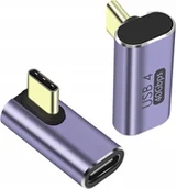 Wtyczki i adaptery - Adapter PremiumCord USB-C na USB-C, USB 4.0, kątowy 90° - miniaturka - grafika 1