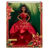 Lalki dla dziewczynek - Lalka Barbie Signature Świąteczna 2022 Czarne włosy HBY04 - miniaturka - grafika 1