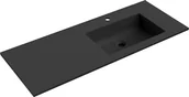 Umywalki - Mexen Otis umywalka wpuszczana w blat prawa 121 x 46,5 cm, czarna mat - 25181271P - miniaturka - grafika 1