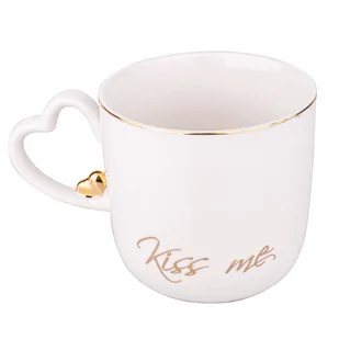Lumarko Kubek Z Uchem W Kształcie Serca Nbc 400 ML Dek. Kiss Me Biały Color Box - Kubki - miniaturka - grafika 1