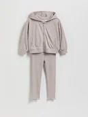 Bluzy dla dziewczynek - Reserved - Bawełniany komplet - jasnoszary - miniaturka - grafika 1