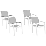Fotele i krzesła ogrodowe - Beliani Zestaw do ogrodu 4 krzesła szare PERETA - miniaturka - grafika 1