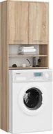 Szafki łazienkowe - 3xEliving szafka na pralkę KORALIA z 2 drzwiczkami, na pralkę lub suszarkę bębnową, wysoka szafka półka łazienkowa szafka łazienkowa w kolorze dąb sonoma - miniaturka - grafika 1