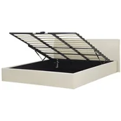 Łóżka - Beliani Łóżko beżowe tapicerowane podnoszony pojemnik 180 x 200 cm ORBEY - miniaturka - grafika 1