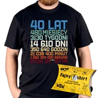 Koszulki męskie - Koszulka na 40 Urodziny Męska Prezent dla Niego Męża Faceta + Opakowanie4XL - miniaturka - grafika 1