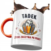Kubki - Kubek Pomarańczowy Dla Tadka Tadeusza Kolegi Męża z Nadrukiem ze Zdjęciem + Opakowanie na prezent (wzór 04) - miniaturka - grafika 1