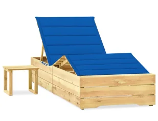 Elior Ciemnoniebieska leżanka ogrodowa z poduszką i stolikiem S1-R40 - Leżaki ogrodowe Elior Ciemnoniebieska leżanka ogrodowa z poduszką i stolikiem S1-R40 - Leżaki ogrodowe - miniaturka - grafika 1