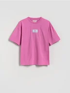 Moda i Uroda OUTLET - Reserved - T-shirt z nadrukiem - fioletowy - miniaturka - grafika 1