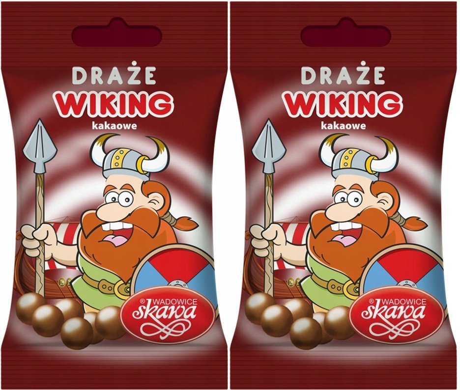 Skawa Cukierki Draże kakaowe Wikingowie 70g x 2 Zestaw Dwupak