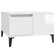 Ławy i stoliki kawowe - vidaXL Stolik kawowy biały wysoki połysk 55x55x36,5 cm materiał drewnopochodny - miniaturka - grafika 1