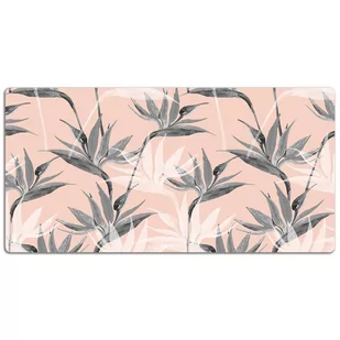 Mata ochronna na blat Czarno białe kwiaty 120x60 cm, Dywanomat - Podkładki na biurko - miniaturka - grafika 1