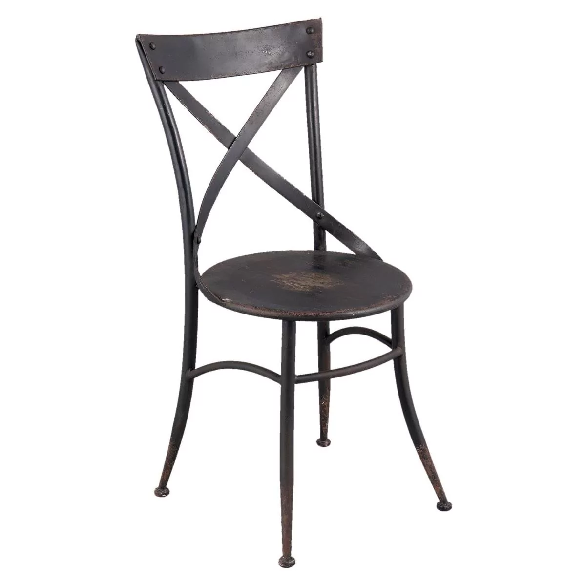 Krzesło loftowe MIA HOME Warehouse, czarne, 41x41x88 cm