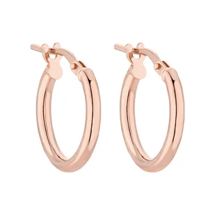 Kolczyki małe kółeczka z różowego złota - Kolczyki - miniaturka - grafika 1