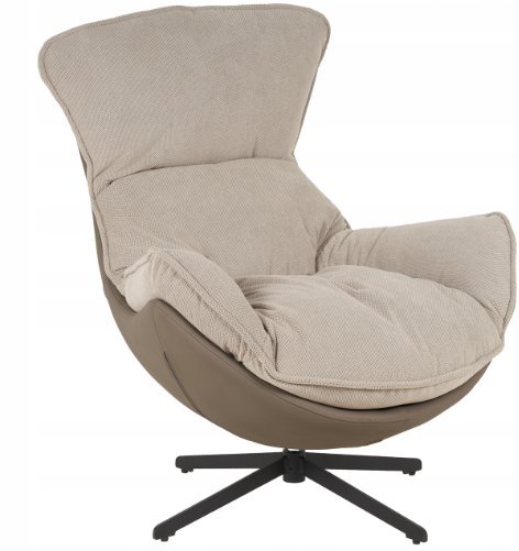 Fotel obrotowy z poduszką JASPER taupe wygodny wypoczynkowy salon